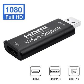 40PC Mini Video Capture Card USB 2.0 HDMI video Grabber Record Box uchun PS4 o'yin DVD Video kamera HD kamera yozib olish jonli oqim