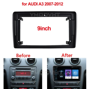 AUDI A9 uchun 3inch avtomobil DVD Radio fasya 2007 2008 2009 2010-2012 DVD Stereo Panel Dashboard ramka o'rnatish Trim Kit