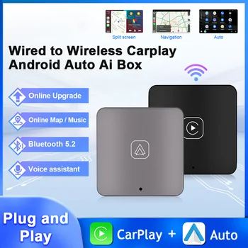 CarPlay Android avtomobil adapteri uchun simsiz adapterga simli Bluetooth simsiz ulanish simsiz CarPlay dongle-ni ulang va o'ynang
