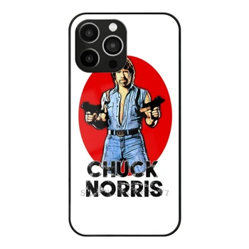 IPhone uchun Chuck Norris telefon Case Temperli shisha yumshoq dam Case 14 12 13 11 X 6S 7 8 5s Chuck Norris karate kino 80s qamrab