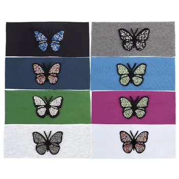 Ayollar uchun bantlar moda Butterfly Rhinestone Bosh tasmasi Qizlar uchun yoqimli xato soch tasmasi oddiy paxta tekis cho'zilgan salla DQ525C