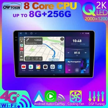 Toyota Sienta uchun 2K 8CORE 8G+256G Android 12 4G SIM simsiz avtomobil Multimedia 2003-2015 GPS navigatsiya CarPlay DSP Radio