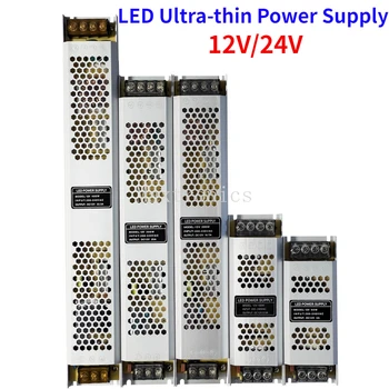 LED Ultra yupqa quvvat manbai yoritish transformatori AC dan DC 12V 24V quvvat adapteri Ultra yupqa 60/100/150 Vt 200 Vt 300 Vt 400 Vt LED drayveri