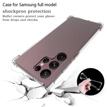 Samsung Galaxy S23 S22 S21 S20 Fe Ultra S10 S9 S8 Plus S7 Edge uchun shaffof havo yostig'i zarbaga chidamli funda sumkasi