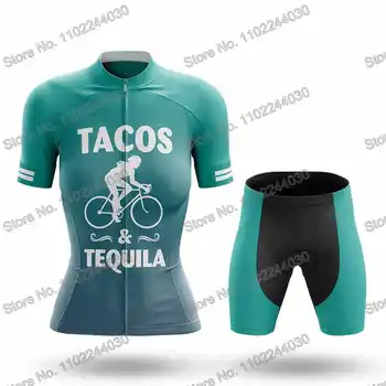 Ayollar Tacos Tequila velosiped kiyimlari yozgi velosiped formasi to'plami Qizlar yo'l velosiped ko'ylak kostyumi qisqa qisma MTB velosiped Bib Shorts