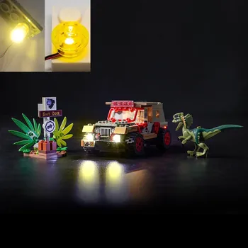 Lego 76958 Dilophosaurus pistirma o'yinchoq avtomobil qurilish bloklari g'isht uchun USB yorug'lik to'plami - Lego modelini o'z ichiga olmaydi
