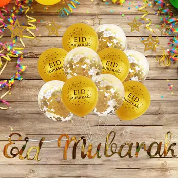 Eid-Eid Mubarak bezaklar uchun balon Kit-qora va Oltin balonlar-R uchun Eid Mubarak balonlar