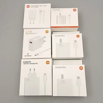 Xiaomi Turbo zaryadlovchi 33 Vt 67 Vt 120 Vt EU AQSh tez zaryadlash adapteri mi 13 12 11t Poco F4 Redmi Eslatma 11 10 K50 Pro uchun USB tipidagi C kabeli