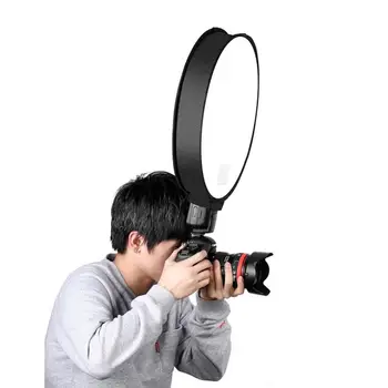 Canon Nikon kamerasi uchun 30/40 sm Universal dumaloq uslubdagi katlanadigan chiroqli diffuzorli dumaloq Speedlight Diffuzerli Softbox yumshoq qutisi