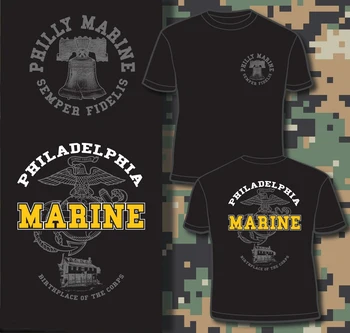 Philly Marine Ozodlik Bell AQSh Marine Corps T-ko'ylak 100% paxta o-bo'yin yozgi qisqa qisma Casual erkak T-ko'ylak hajmi S-3XL