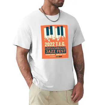 TEG International Jazz Fest T-Shirt vintage grafika anime erkaklar uchun katta va baland bo'yli futbolkalar