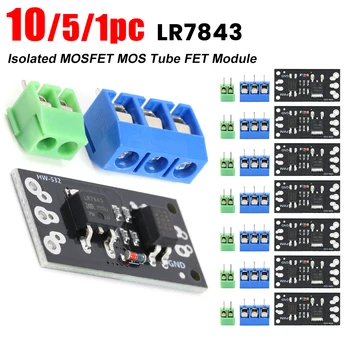 10/5/1pc Lr7843 Arduino uchun izolyatsiya qilingan MOSFET mos quvur Fet modulini almashtirish o'rni taxtasi Dc5-30v 161a Qi-532b Fet moduli