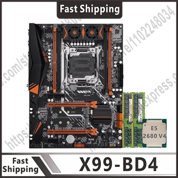 X99 BD4 anakart kit 2011-3 Xeon E5 2680 V4 2 * 16GB=32GB 3200MHZ DDR4 RAM REG ECC xotira NVME USB3. 0