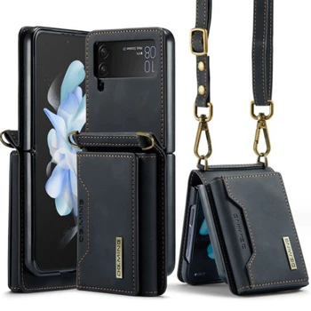 Samsung Galaxy Z Flip uchun zarbaga chidamli charm hamyon sumkasi 5 5G Flip4 Flip5 Flip3 Flip 4 3 karta ushlagichi mobil telefon qopqog'i