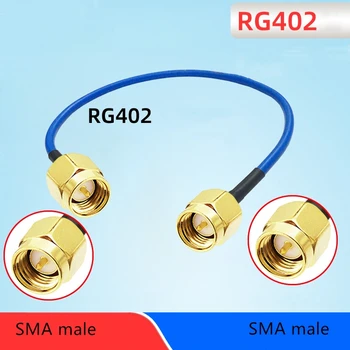 1dona rg402 sma erkak uchun sma erkak RF koaksiyal kabel dual SMA erkak ulagichi uzatma kabeli 20cm-1m kabel uzunligi sma-JJ jumper