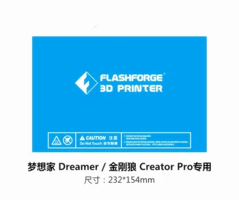 5dona 232x154cm Flashforge 3D printer chop etish sticker Dreamer uchun plastinka lenta qurish / Creator Pro 3D Printer