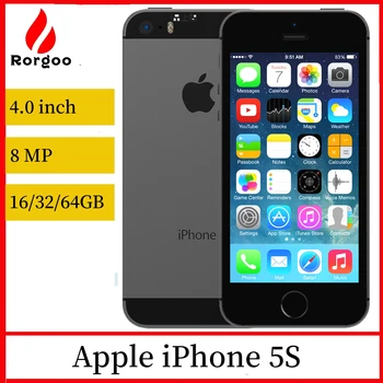 Apple iPhone 5s Unlocked 16GB / 32GB / 64GB ROM 1GB RAM iCloud iOS simsiz tamg'asi ikki yadroli iPhone5S Original mobil telefon