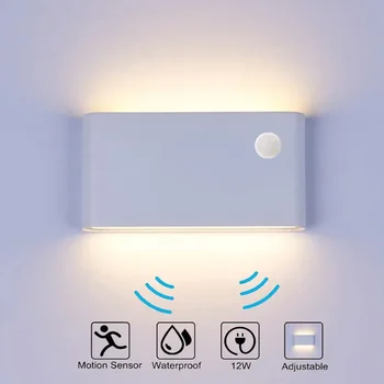 Yotoq xonasi va yashash xonasi uchun Premium LED yorug'lik harakat sensori 12 Vt tashqi devor chiroqi