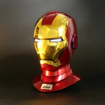 Marvel Iron Man Autoking 1/1 Mk5 Dubulg'asi Masofadan Boshqarish Va Ovozli Boshqaruv Temir Odam O'g'il Bolalar Uchun Led Yoritgichli Avtomatik Dubulg'a Niqobi