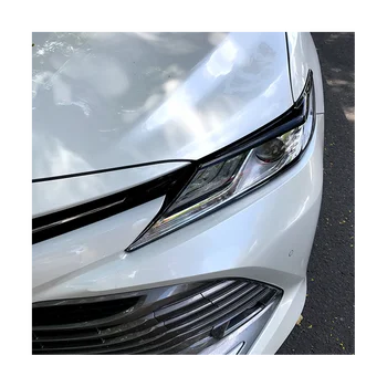 Toyota Camry LE XLE SE XSE uchun avtomobil farasi qosh ko'z qopqog'i bosh chiroq ko'z qovoqlari qopqog'i Stcker Trim 2018-2021 (uglerod)