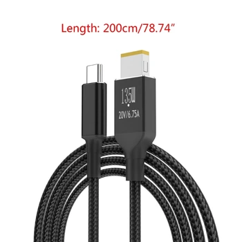 Lenovo Thinkpad USBC kabeli uchun 135 Vt noutbuk quvvat manbai Adapter kabeli USB TypeC ayoldan kvadrat uchi erkak konvertori