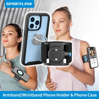 Sportlink 4 yilda 1 iPhone uchun olinishiga ishi Armband bilan ishlaydigan Sport telefon ega 15 14 13 12 11 Pro Xs Max XR 7 8 Antistatik