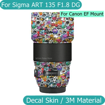 Sigma ART 135mm F1.8 DG HSM uchun (Canon EF o'rnatish uchun) Dekal teri kamera linzalari stikeri vinil o'ralgan plyonka palto ART135 135 1.8 F/1.8