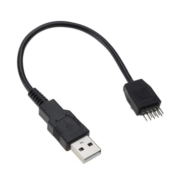 Anakart ichki USB Hub 9Pin USB Header erkak 1 erkak anakart uzatma kabelini kiritish uchun USB HUB ulagichi Adapter