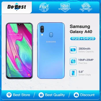 Original Samsung Galaxy A40 A405f 4G mobil telefon Dual SIM 5.9 