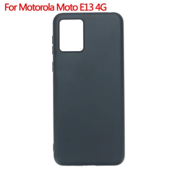 Motorola Moto E13 4G sumkasi uchun orqa qopqoq Silikon yumshoq TPU kamera himoyasi Ultra yupqa telefon aksessuari