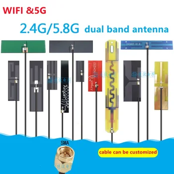 8dbi 2.4 g 5.8 g 5G ikki tarmoqli sma erkak ulagichi 30cm sim7600sa-h/sim7600e-h/ME909S-120/EC25-AU uchun kabel ichki antenna