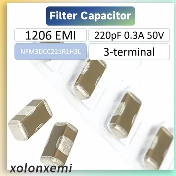 10dona NFM3DCC221R1H3L chip yadro filtri Capacitor orqali 1206 220pf 50v 300mA 0.3 a 3-terminal sig'im Emi SMD